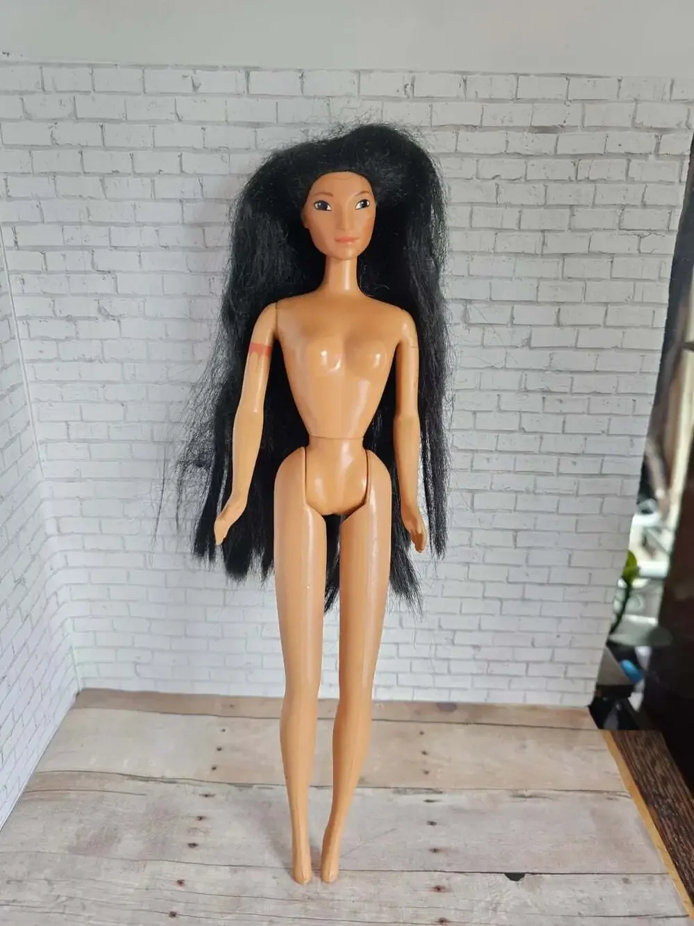 1990s Mattel Disney Pocahontas Nude Fashion Doll Vintage Long Black Hair HTF